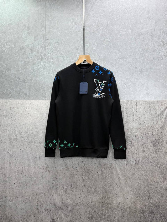 Louis Vuitton Embroidered & Colorful Gradient Print Jumpers in 2 Colors Mens UK Reps AAA Quality