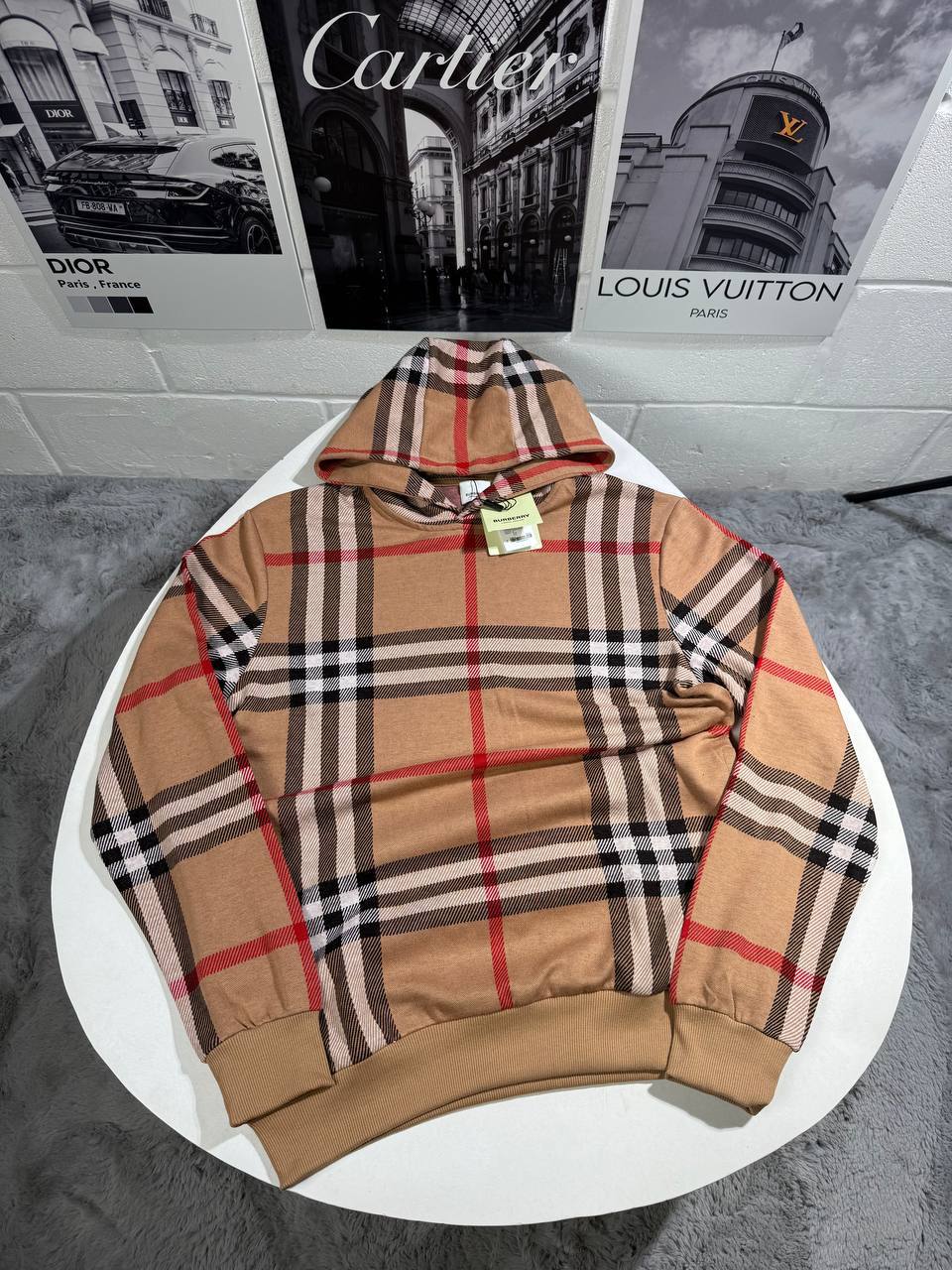Burberry Ferryton Check Cotton Jacquard Hoodie Mens in 2 Colors UK Reps AAA Quality