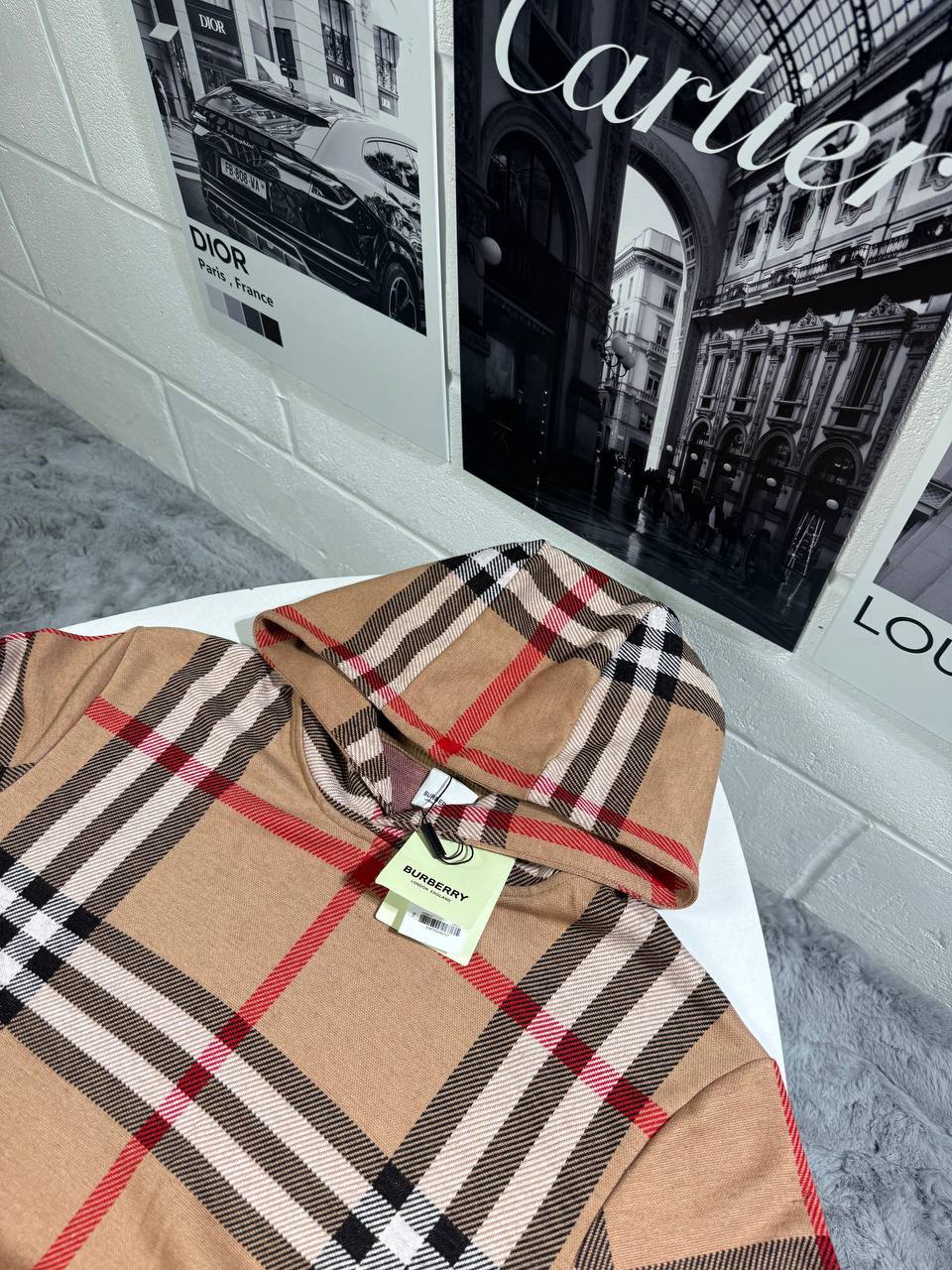 Burberry Ferryton Check Cotton Jacquard Hoodie Mens in 2 Colors UK Reps AAA Quality