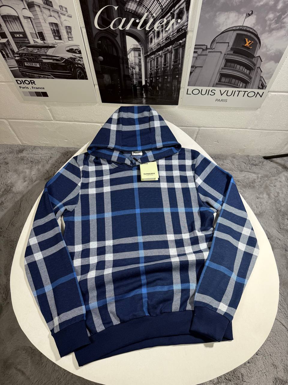 Burberry Ferryton Check Cotton Jacquard Hoodie Mens in 2 Colors UK Reps AAA Quality
