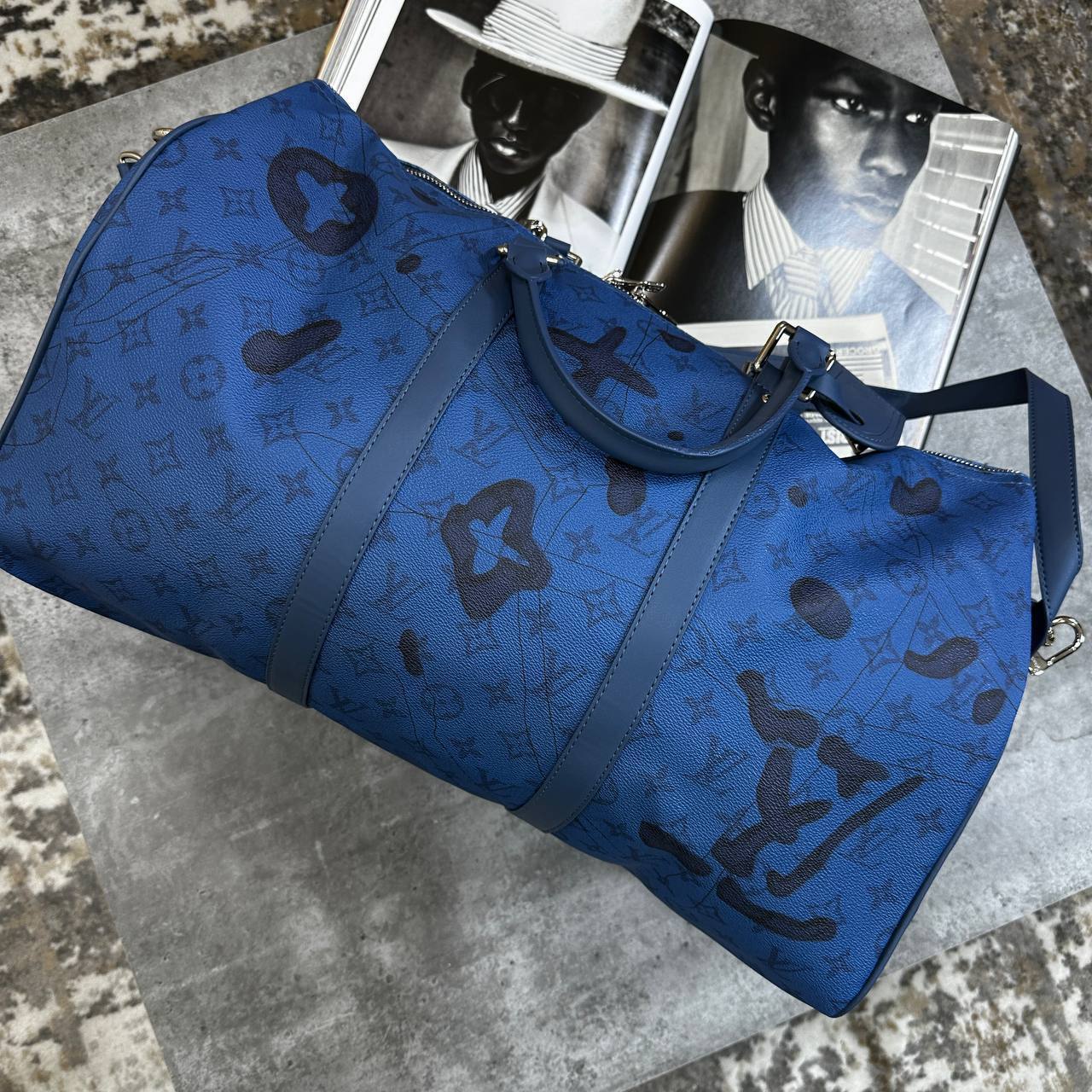 Louis Vuitton Aqua Garden Speedy Bandouliere Travel Bag Mens in Blue Color UK Reps AAA Quality