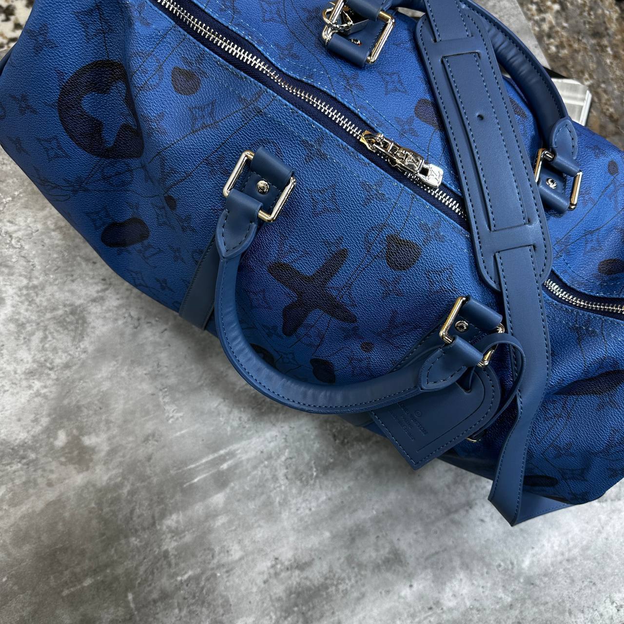Louis Vuitton Aqua Garden Speedy Bandouliere Travel Bag Mens in Blue Color UK Reps AAA Quality