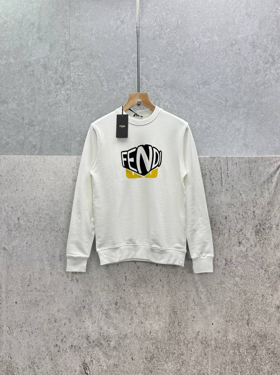 Fendi Long Sleeve Monster White with Chest Embroidery Jumpers Mens in 2 Colors UK Reps AAA Quality