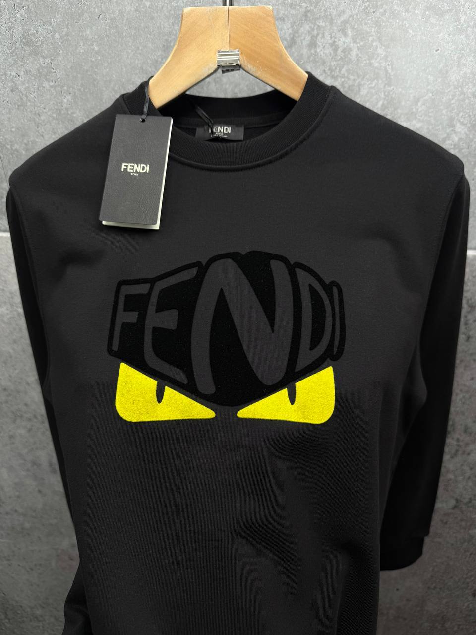 Fendi Long Sleeve Monster White with Chest Embroidery Jumpers Mens in 2 Colors UK Reps AAA Quality