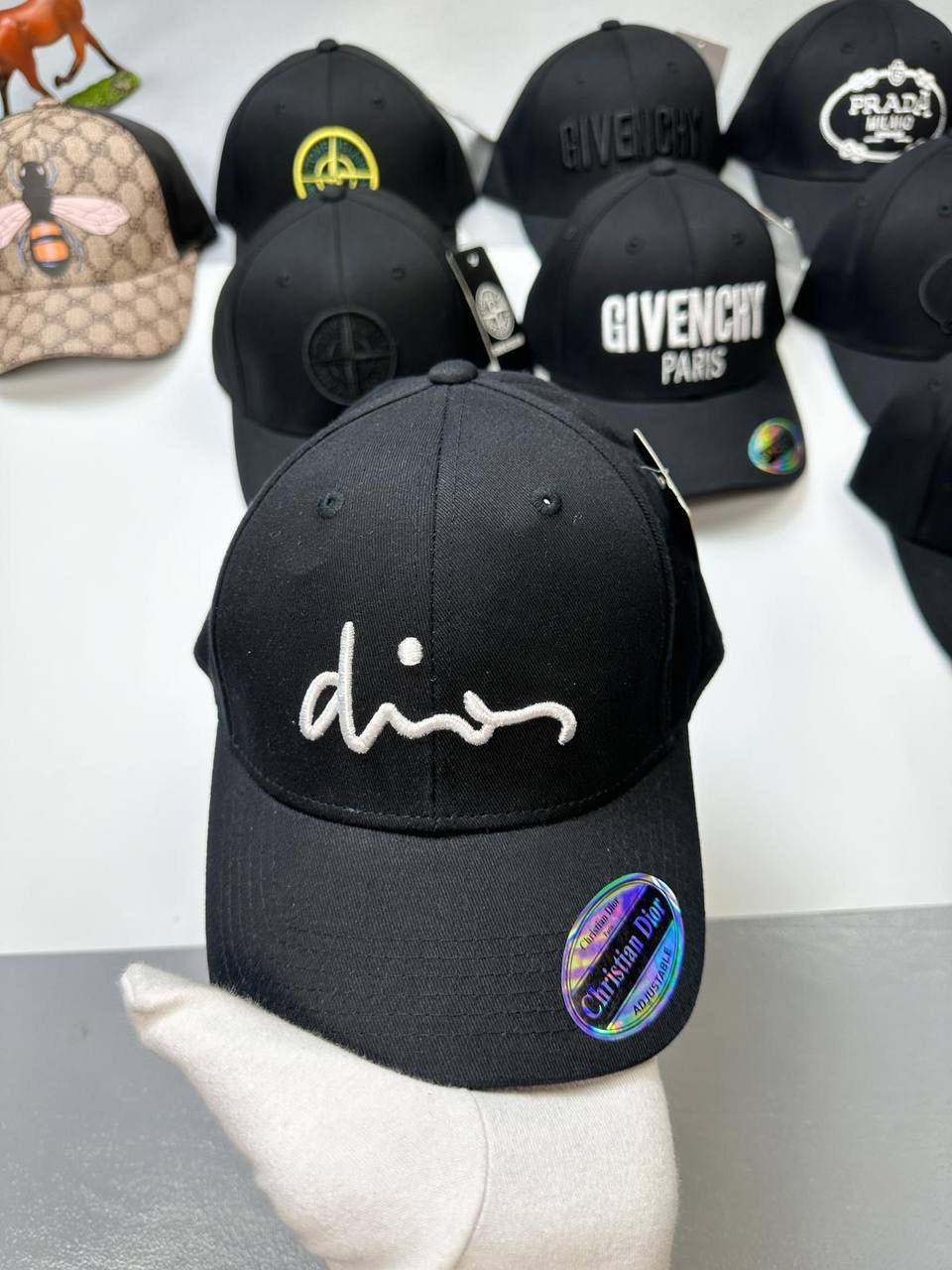 Christian Dior Homme Logo Embroidered Cap Mens in Black UK Reps AAA Quality