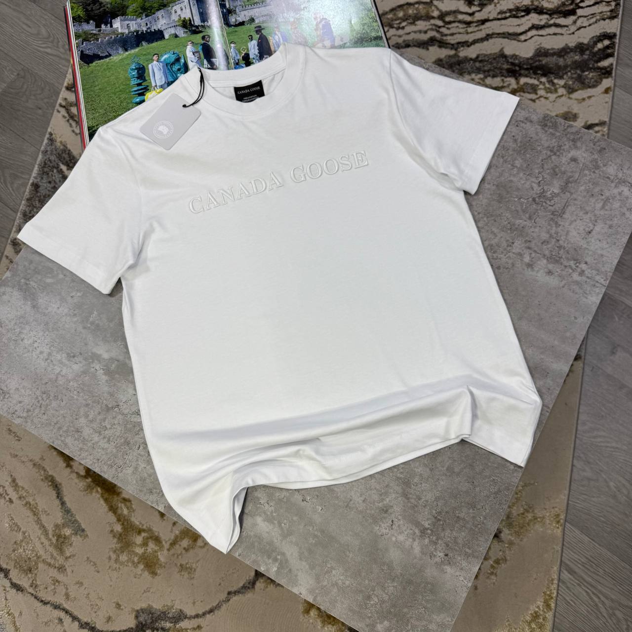 Canada Goose Logo Print Cotton T-shirt Mens in 2 Colors Best Sale UK Reps AAA Quality