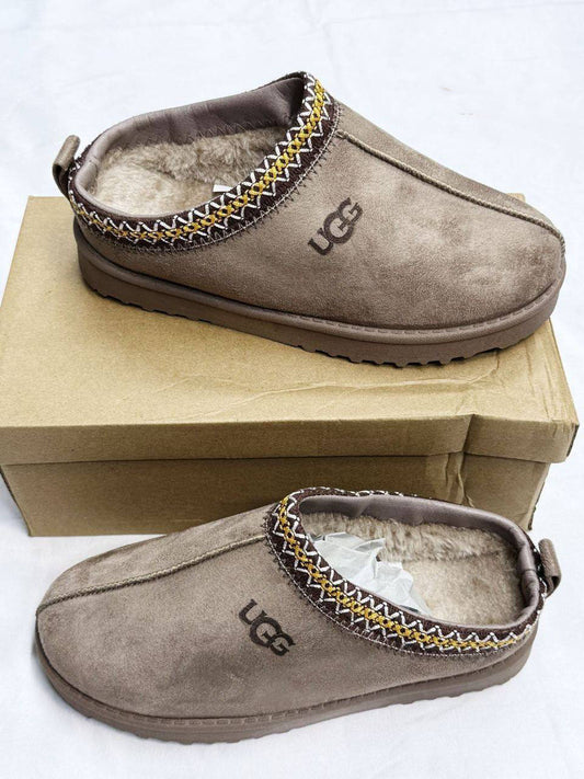 Aus Wooli Ugg Croydon Sheepskin Wool Ankle Braid Sliders Womens in Chestnut Color Best Sale UK Reps AAA Quality