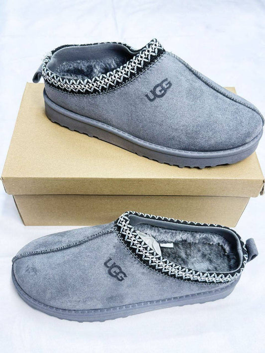 Aus Wooli Ugg Croydon Sheepskin Wool Ankle Braid Sliders Womens in Light Grey Color Best Sale UK Reps AAA Quality