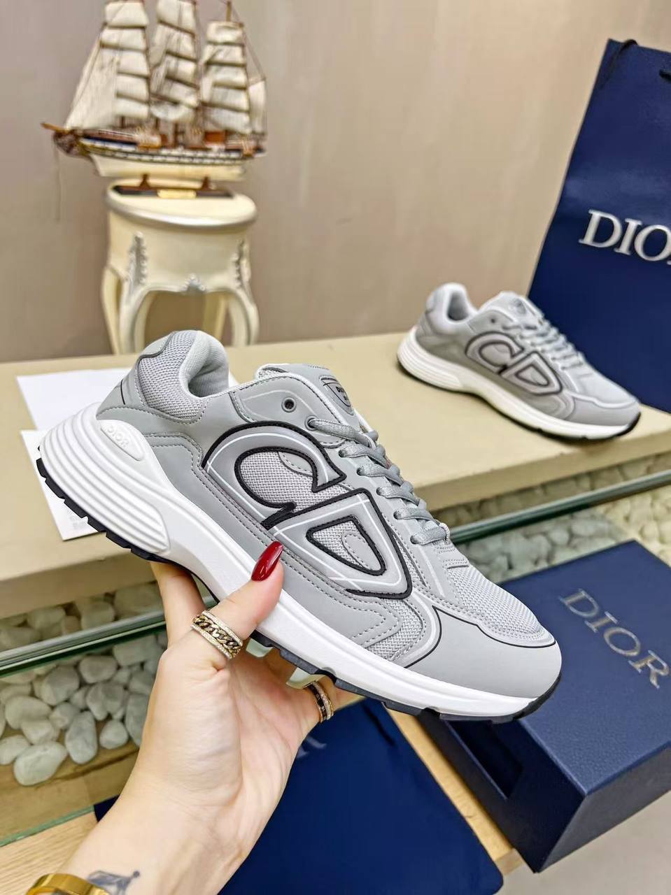 Christian Dior B30 in Grey Color Mens Trainers Best Sale UK Reps AAA Quality