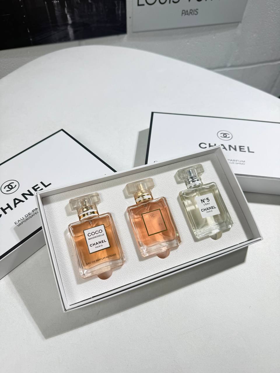 Chanel Perfume Kit 3 PCS Square Bottle Giftset Womens Best Sale UK Reps AAA Quality