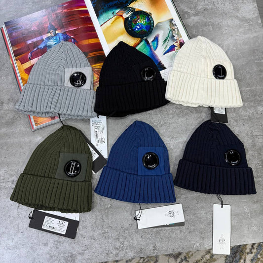 CP Company Ribbed Wool Lens Viewer Beanie in Multiple Colors Best Sale UK Reps AAA Quality