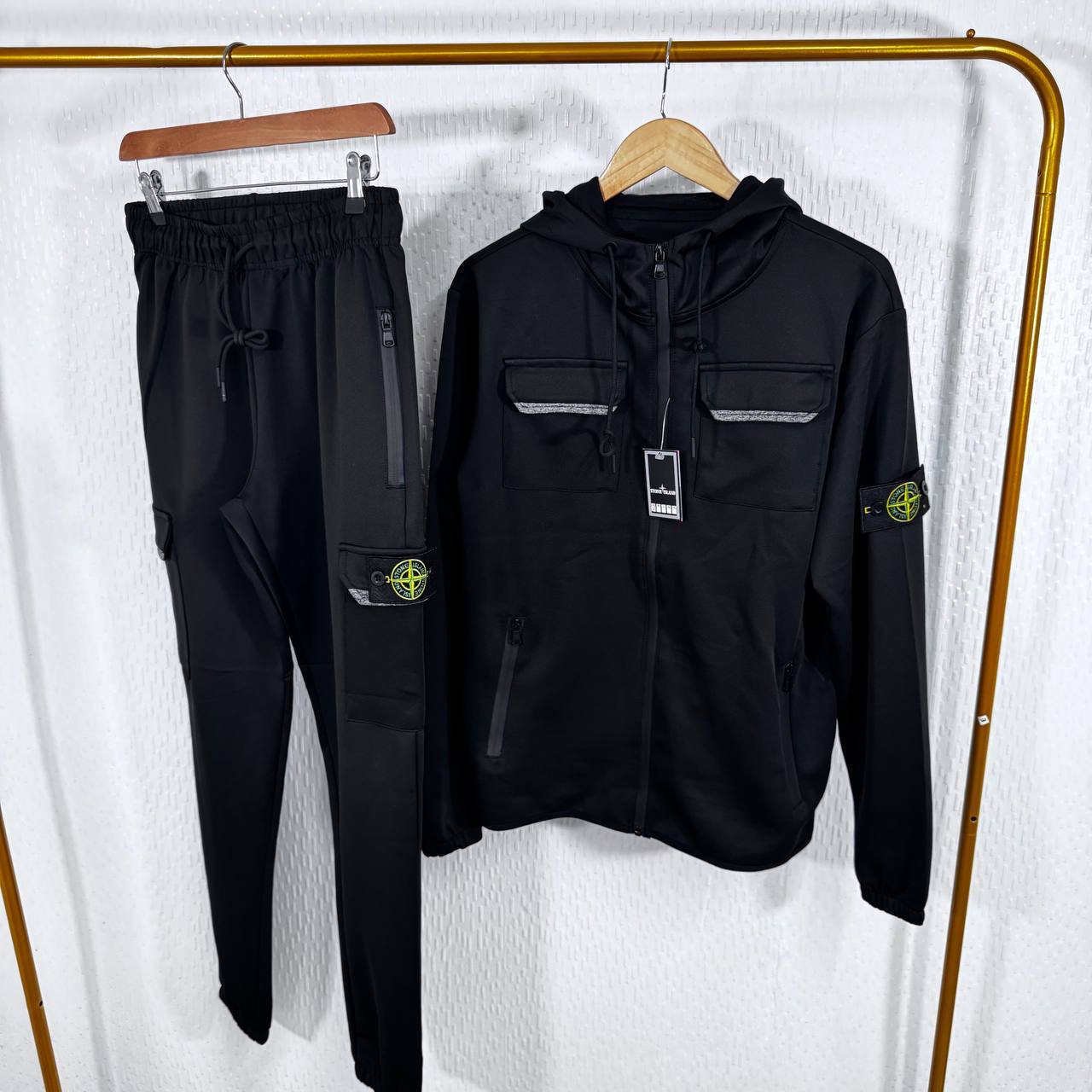 Stone Island Stripe Hooded Tracksuits in Multiple Colors Best Sale UK Reps AAA Quality