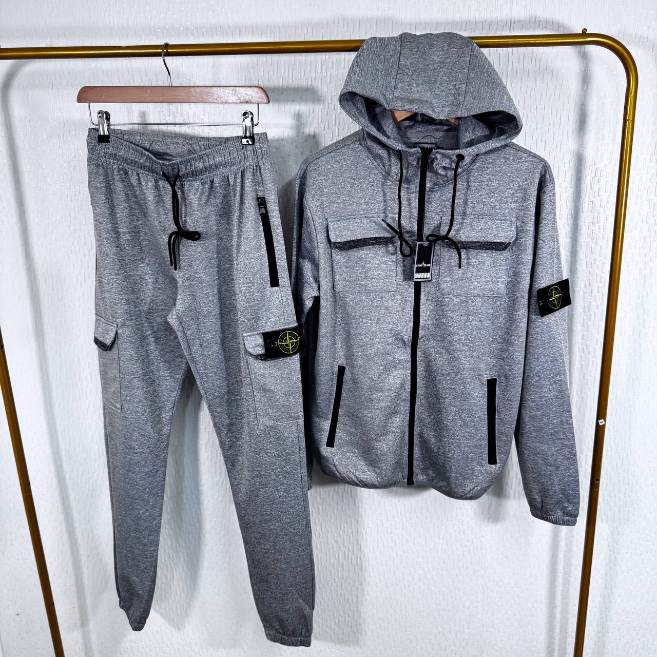 Stone Island Stripe Hooded Tracksuits in Multiple Colors Best Sale UK Reps AAA Quality