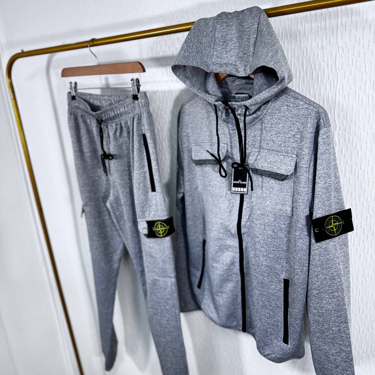 Stone Island Stripe Hooded Tracksuits in Multiple Colors Best Sale UK Reps AAA Quality