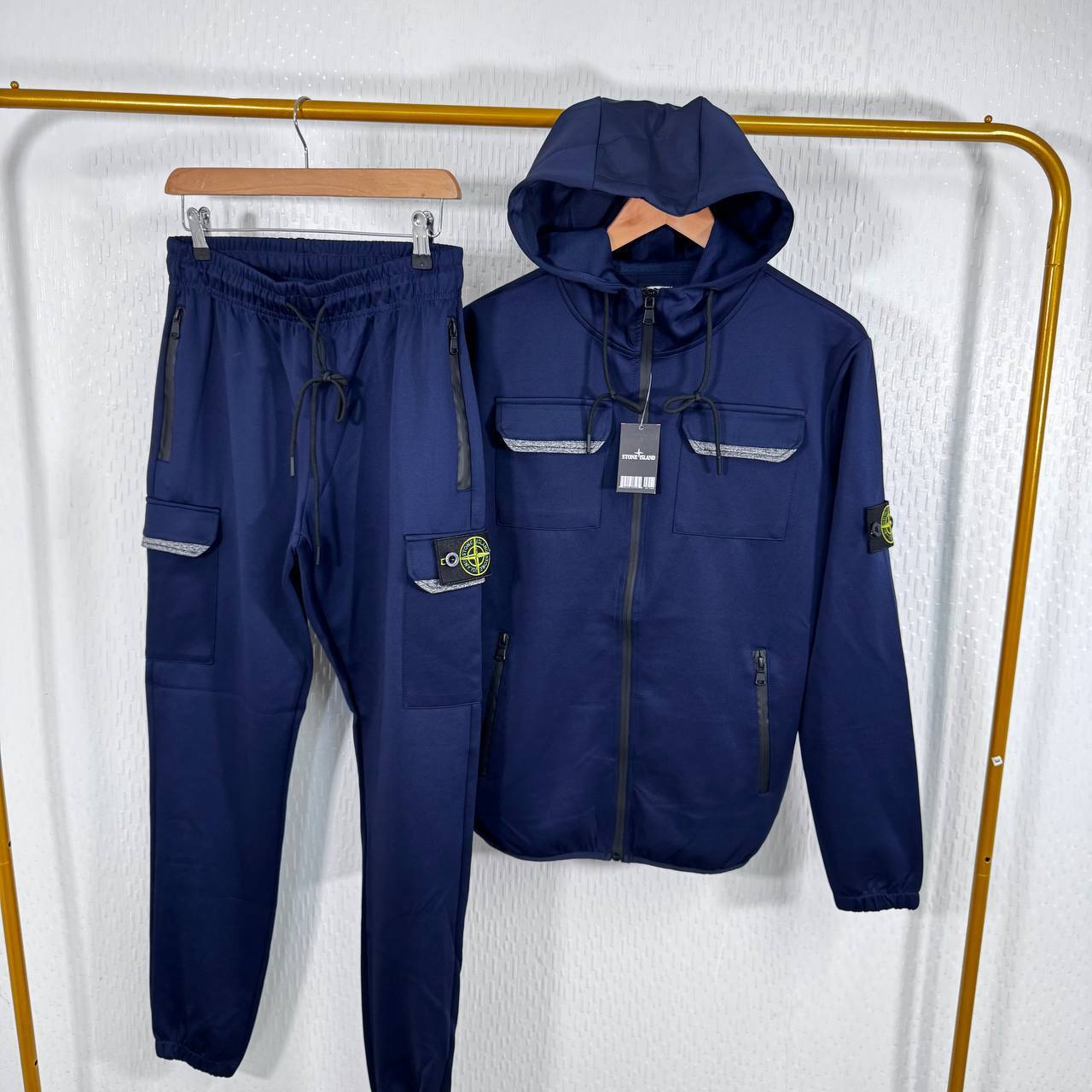 Stone Island Stripe Hooded Tracksuits in Multiple Colors Best Sale UK Reps AAA Quality