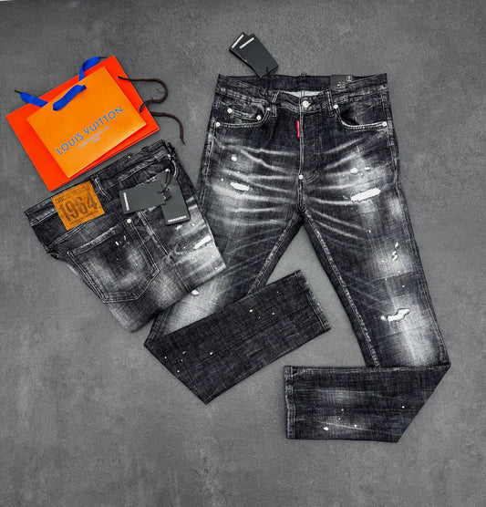 Dsquared2 Distressed Fit Denim Jeans Mens in Black Color Multiple Waist Sizes Best Sale UK Reps AAA Quality