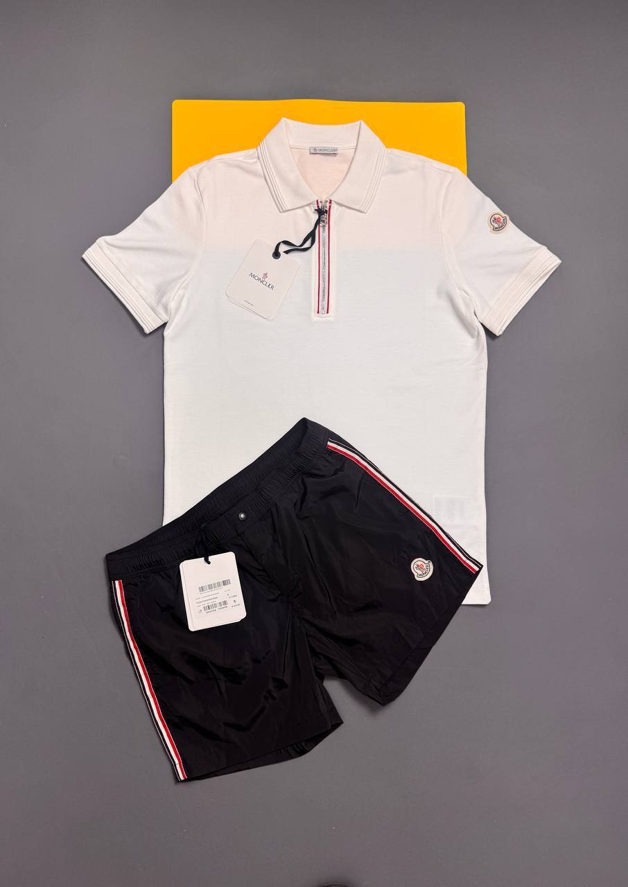 Moncler Half-Zip Logo Printed Cotton Replica Men's Polo Shirts & Shorts in Different Colors UK