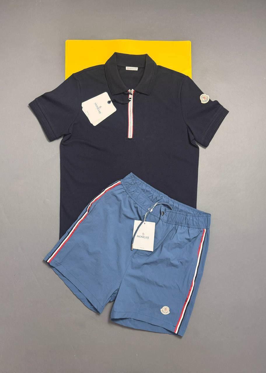 Moncler Half-Zip Logo Printed Cotton Replica Men's Polo Shirts & Shorts in Different Colors UK