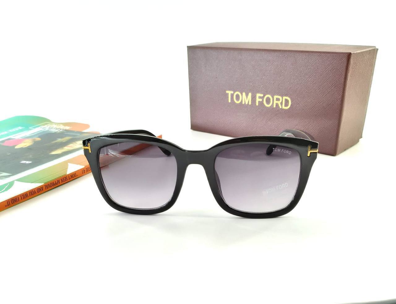 Tom Ford Black Gradient Square Frame Sunglasses