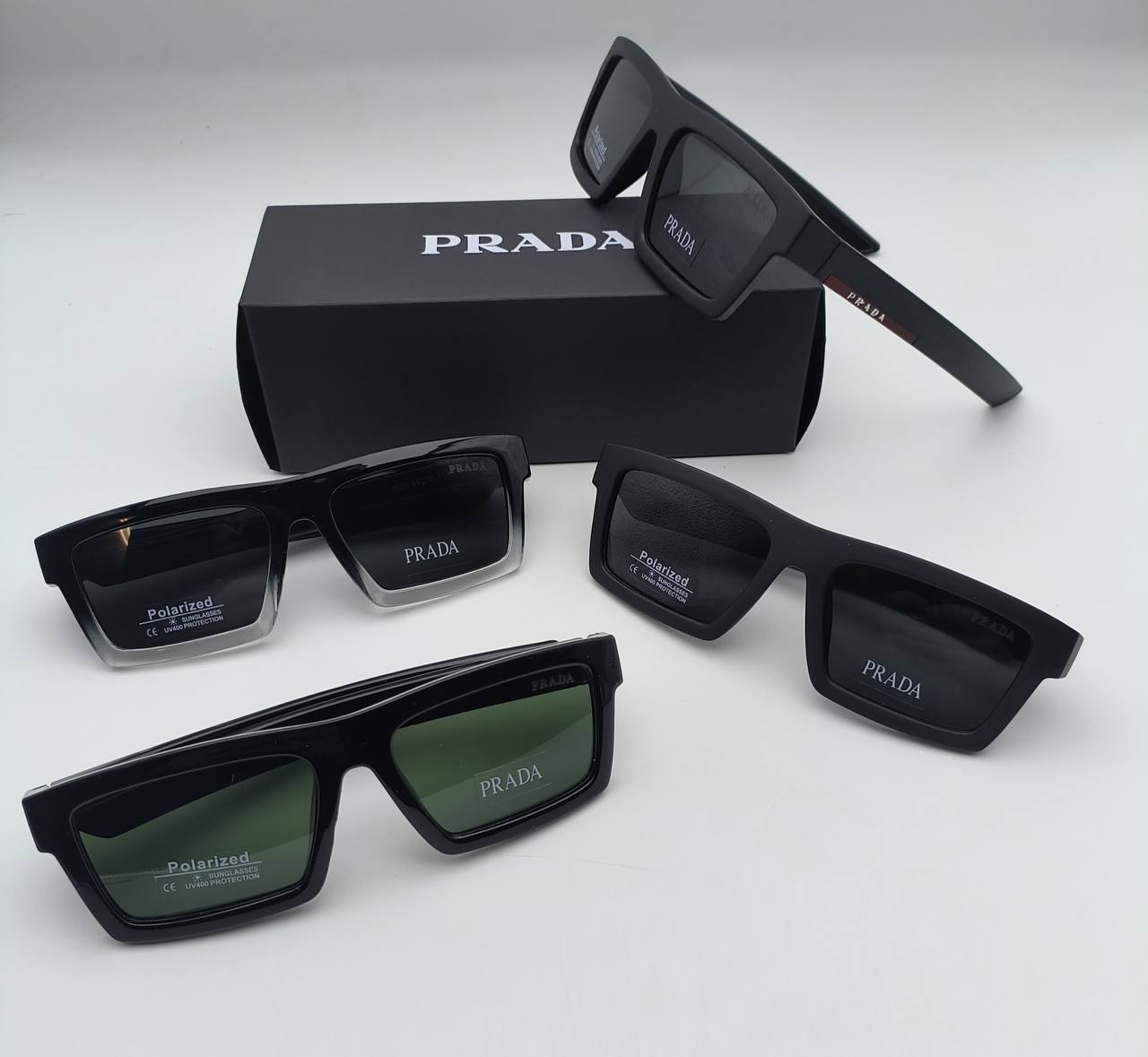 Prada Rectangle Frame Fashion Polarized Sunglasses in Different Colors