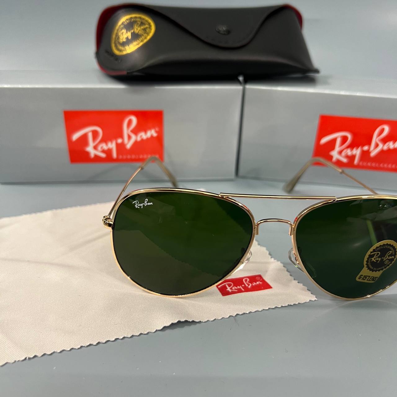 Ray Ban Aviator Men's Sunglasses Metal Frame in Green Color