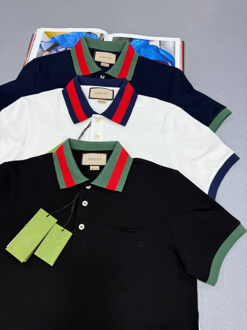 Gucci Classic Striped-Collar Piquet Polo Shirts Mens in Multiple Colors Best Sale UK Reps AAA Quality