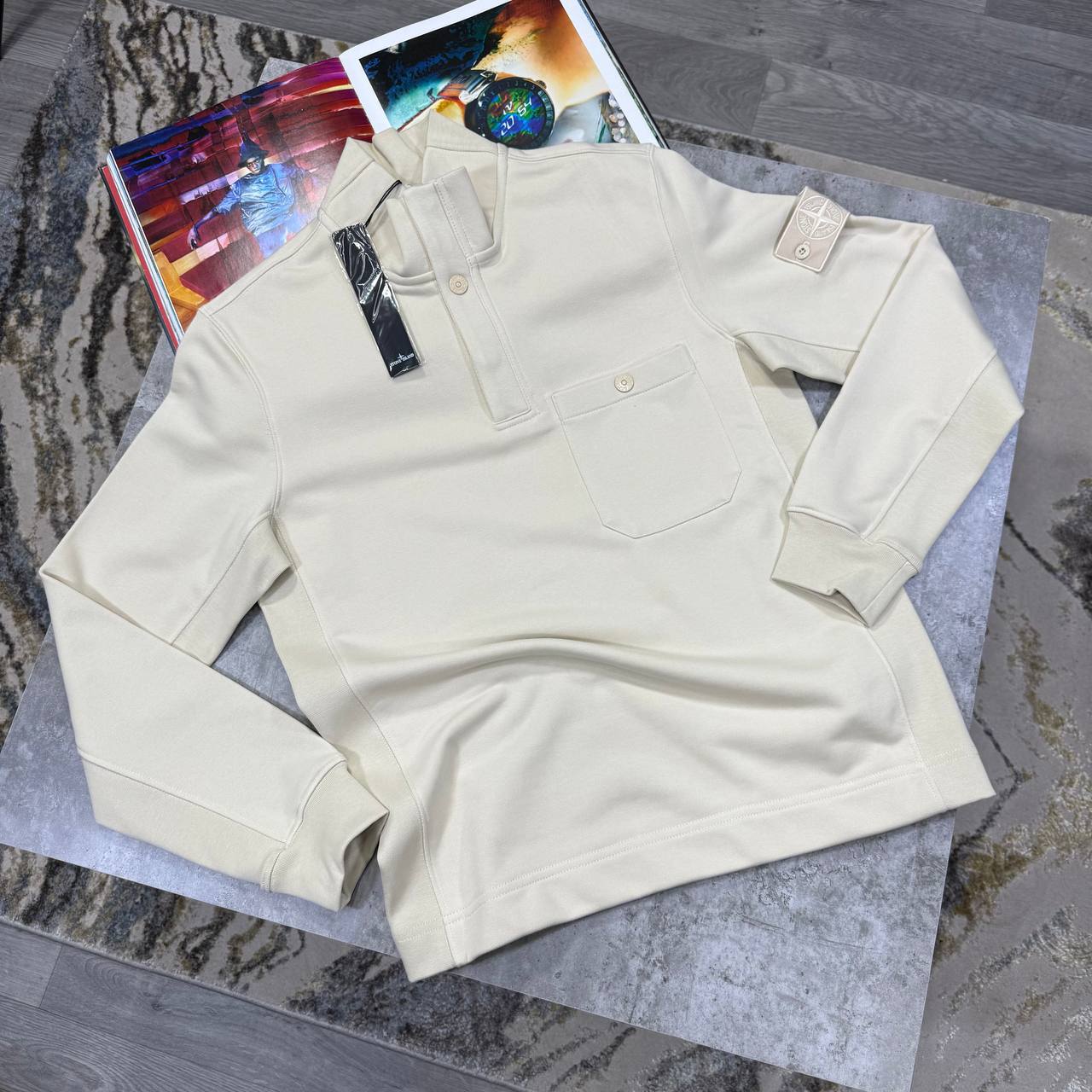 Stone Island Ghost Half-Snap Button Sweatshirt Mens in Multiple Colors Best Sale UK Reps AAA Quality