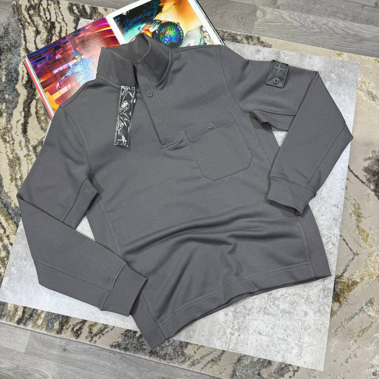 Stone Island Ghost Half-Snap Button Sweatshirt Mens in Multiple Colors Best Sale UK Reps AAA Quality