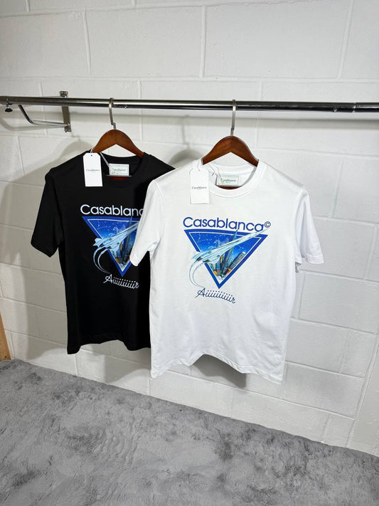 Casablanca Aiiiiir Printed T-shirt Mens in 2 Colors Best Sale UK Reps AAA Quality