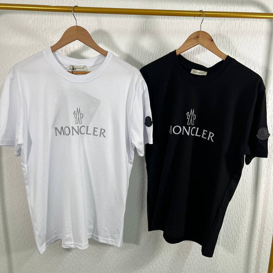 Moncler Reflective Logo Print T-Shirt Mens in 2 Colors Best Sale UK Reps AAA Quality