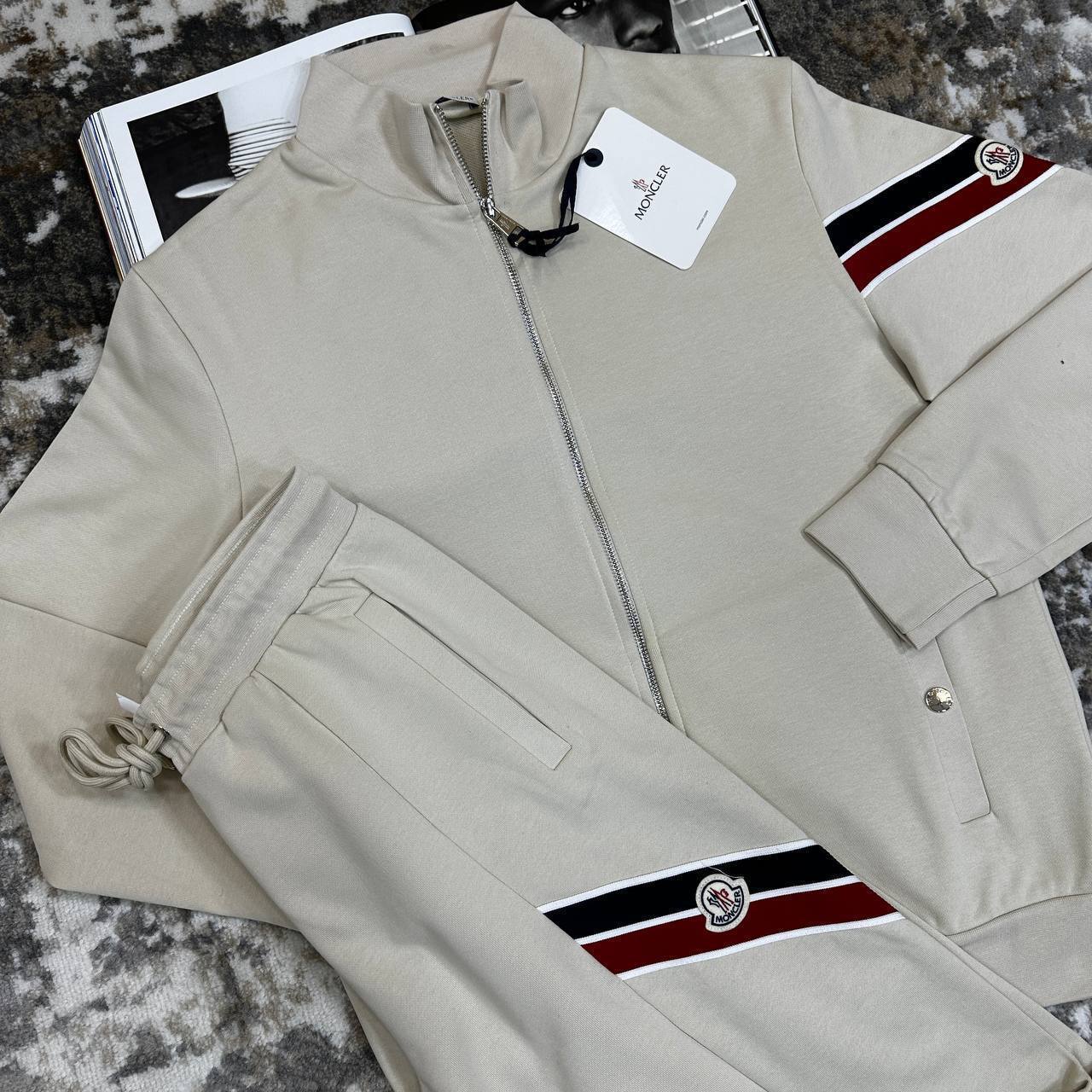 Moncler Tri Colour Accent Zip Cardigan Mens Tracksuit in 2 Colors Best Sale UK Reps AAA Quality