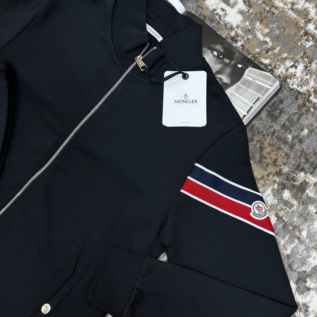 Moncler Tri Colour Accent Zip Cardigan Mens Tracksuit in 2 Colors Best Sale UK Reps AAA Quality