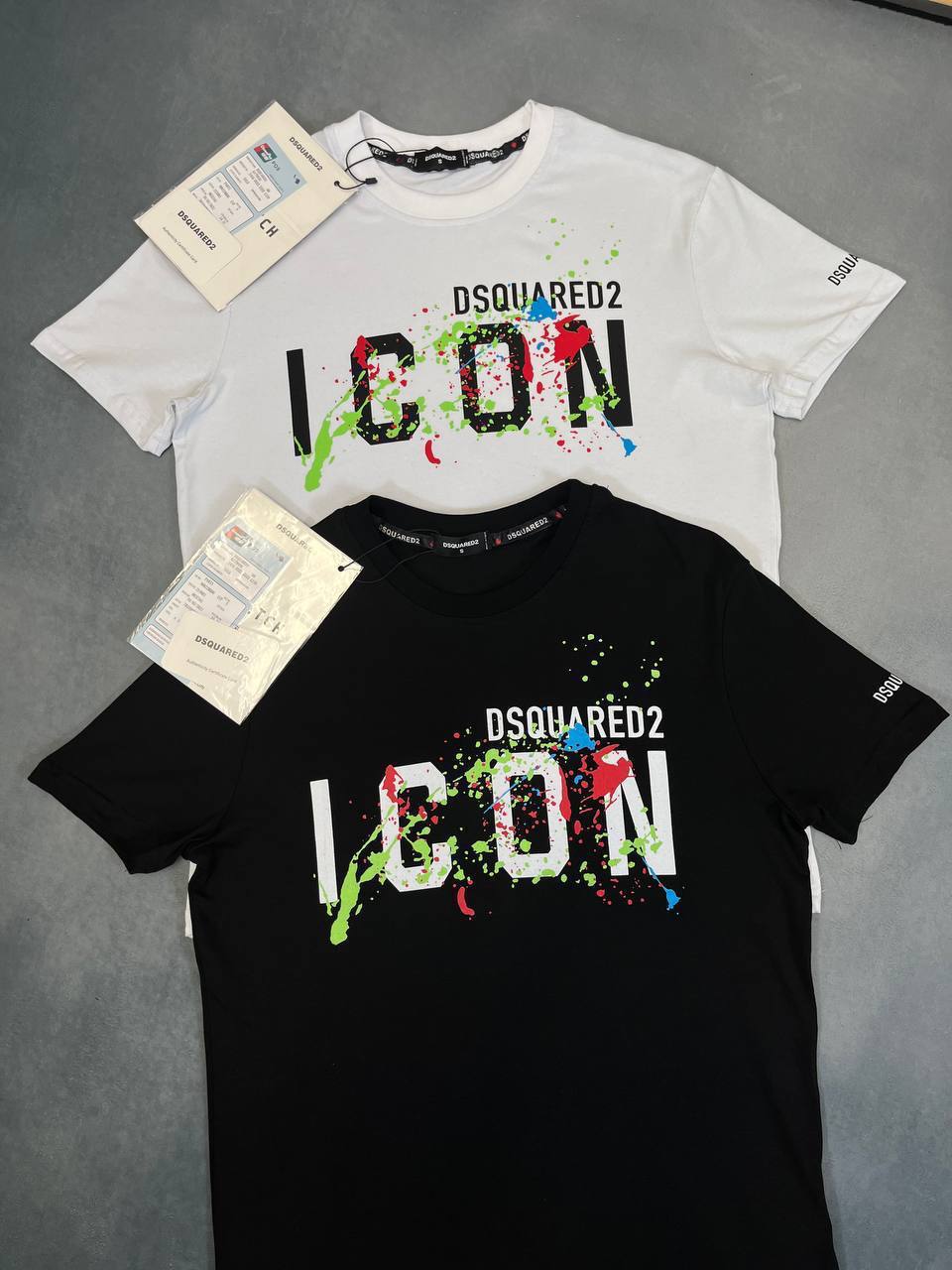 Dsquared2 ICON SPLATTER COOL Slim Fit Men's T-Shirt