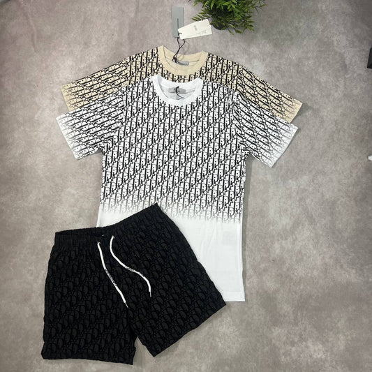 Christian Dior Gradient Oblique T-Shirts & Shorts Sets Men's