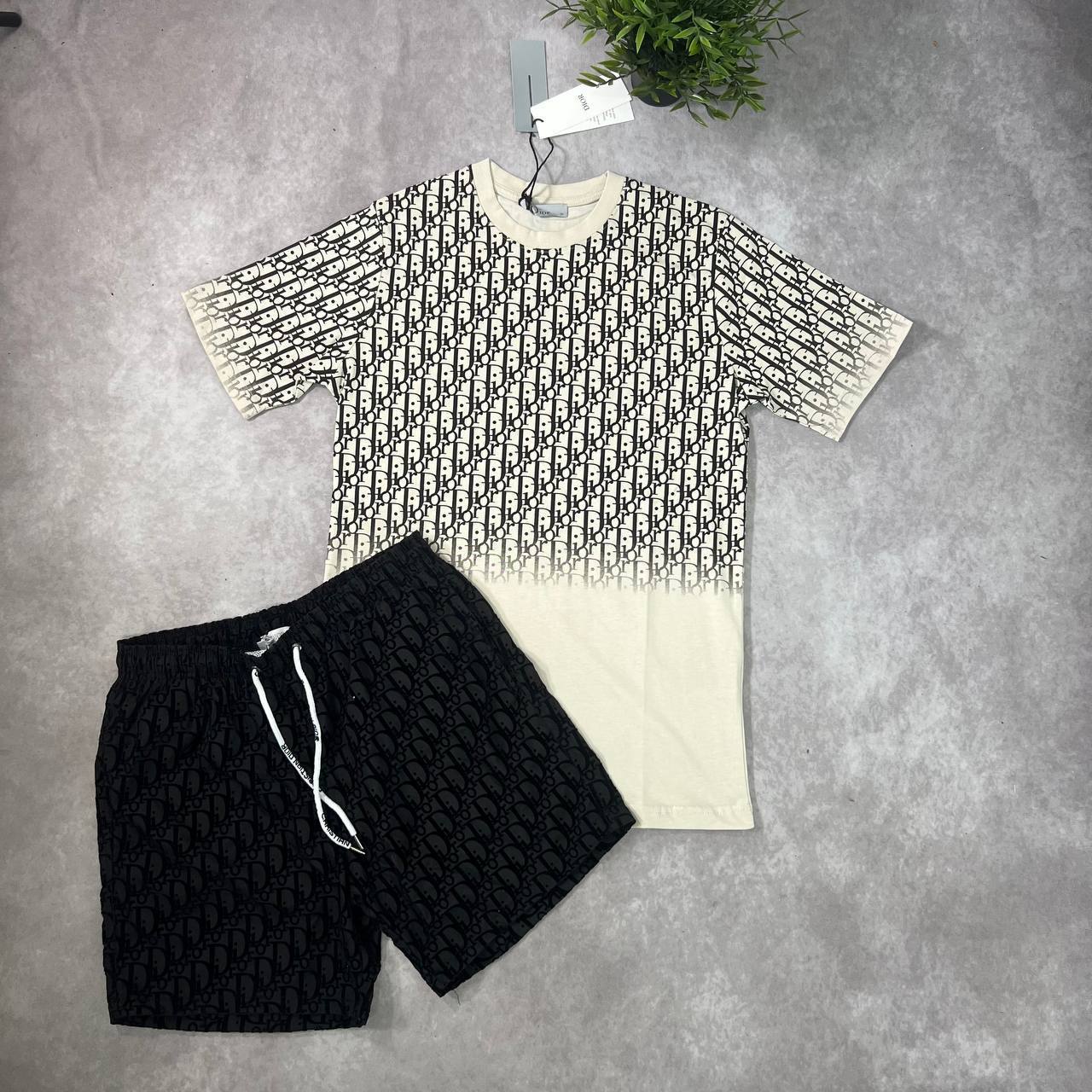 Christian Dior Gradient Oblique T-Shirts & Shorts Sets Men's