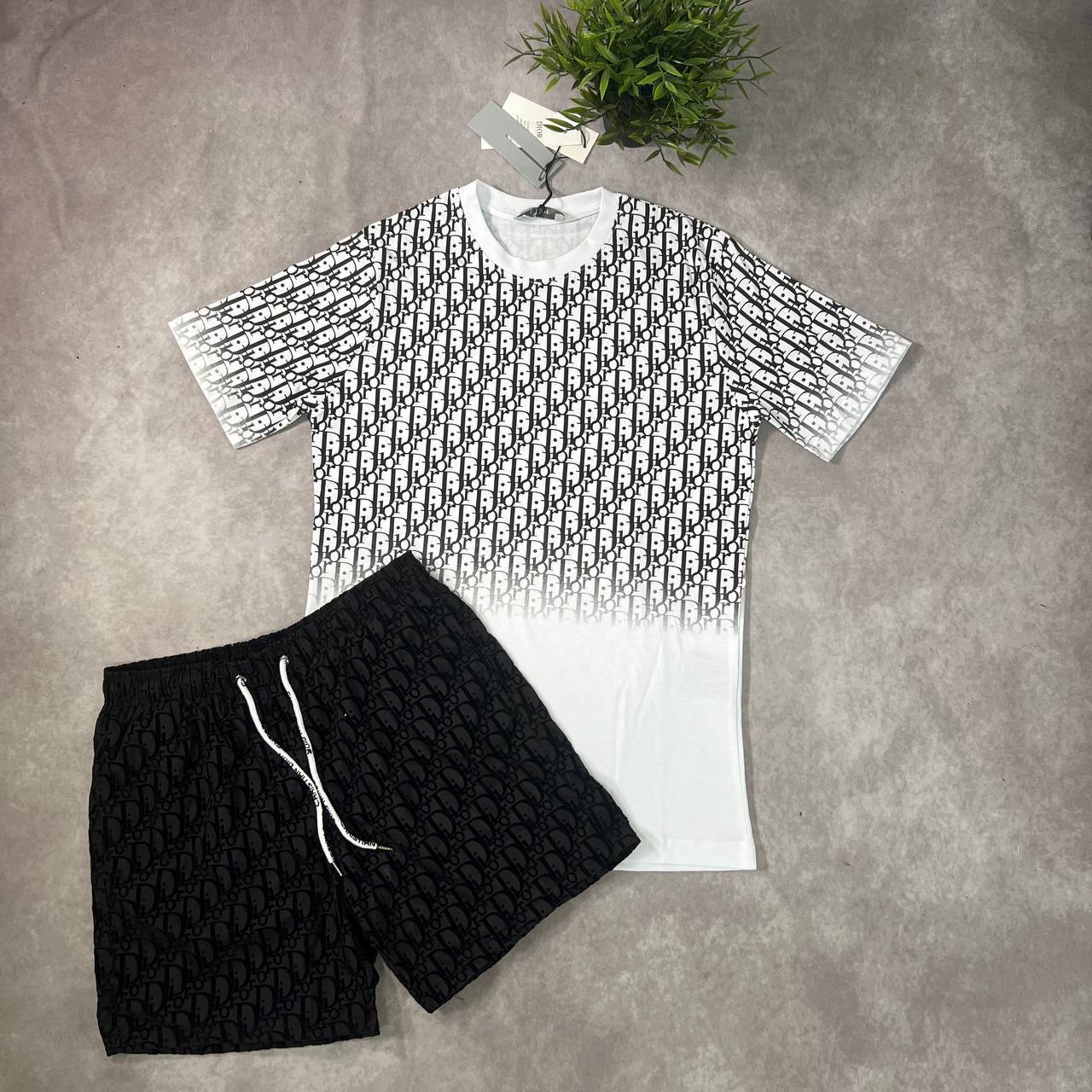 Christian Dior Gradient Oblique T-Shirts & Shorts Sets Men's