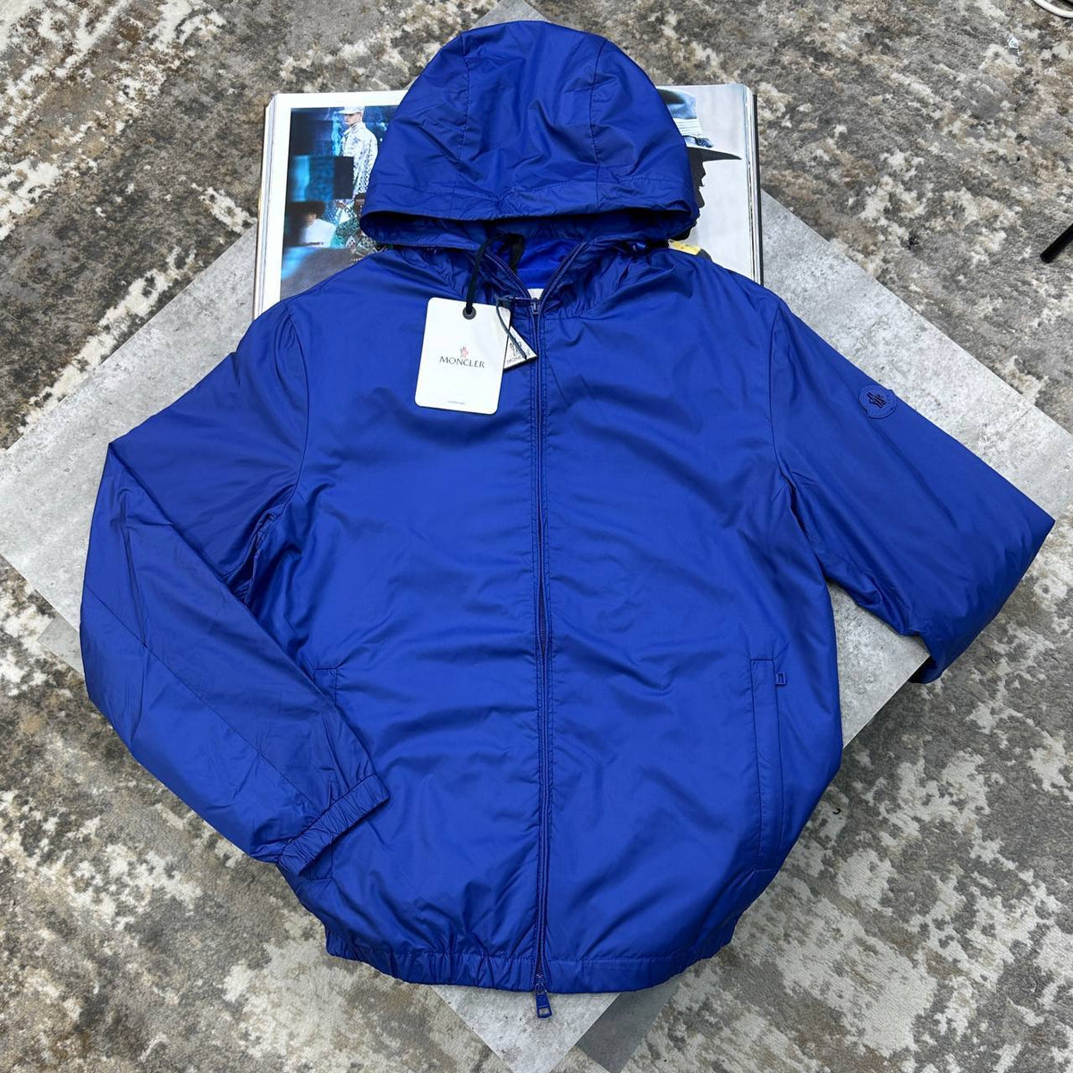 Moncler Logo Cotton-Blend Zip Up Jacket Men UK Reps Superclone Quality