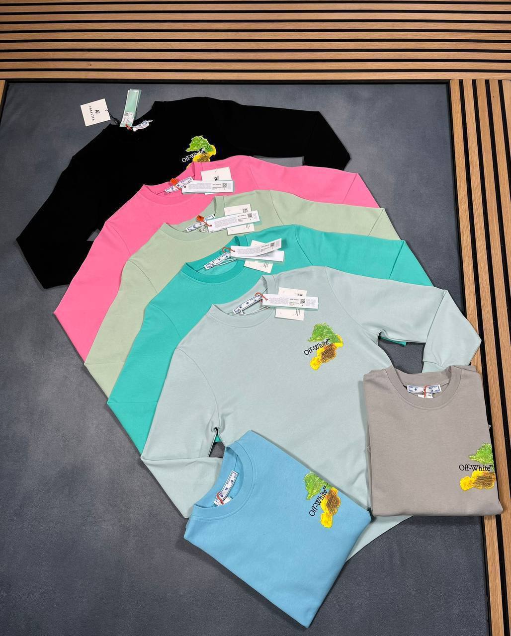 Off-White Russell Athletic Round Neck Logo Men's Jumpers 2 Colors