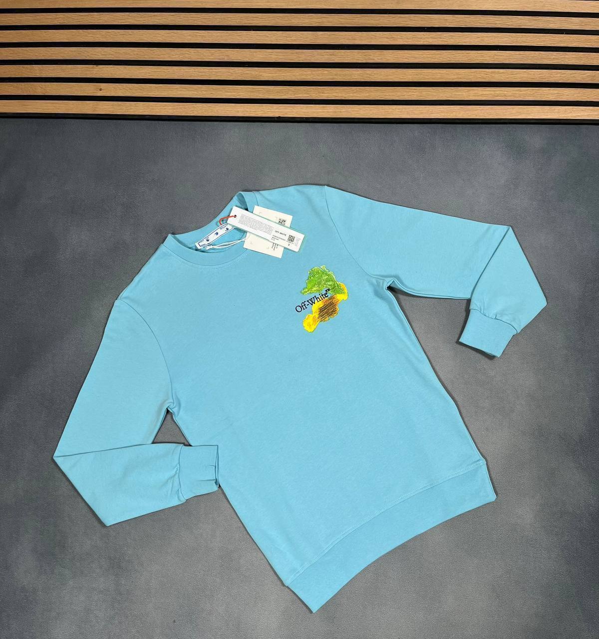 Off-White Russell Athletic Round Neck Logo Men's Jumpers 2 Colors