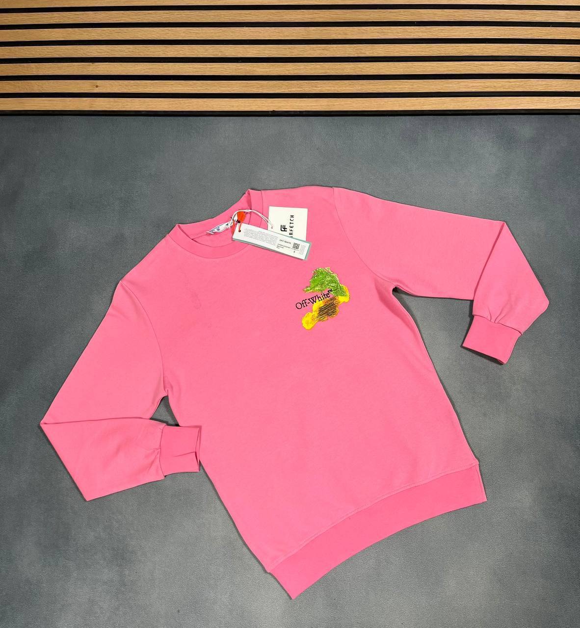 Off-White Russell Athletic Round Neck Logo Men's Jumpers 2 Colors