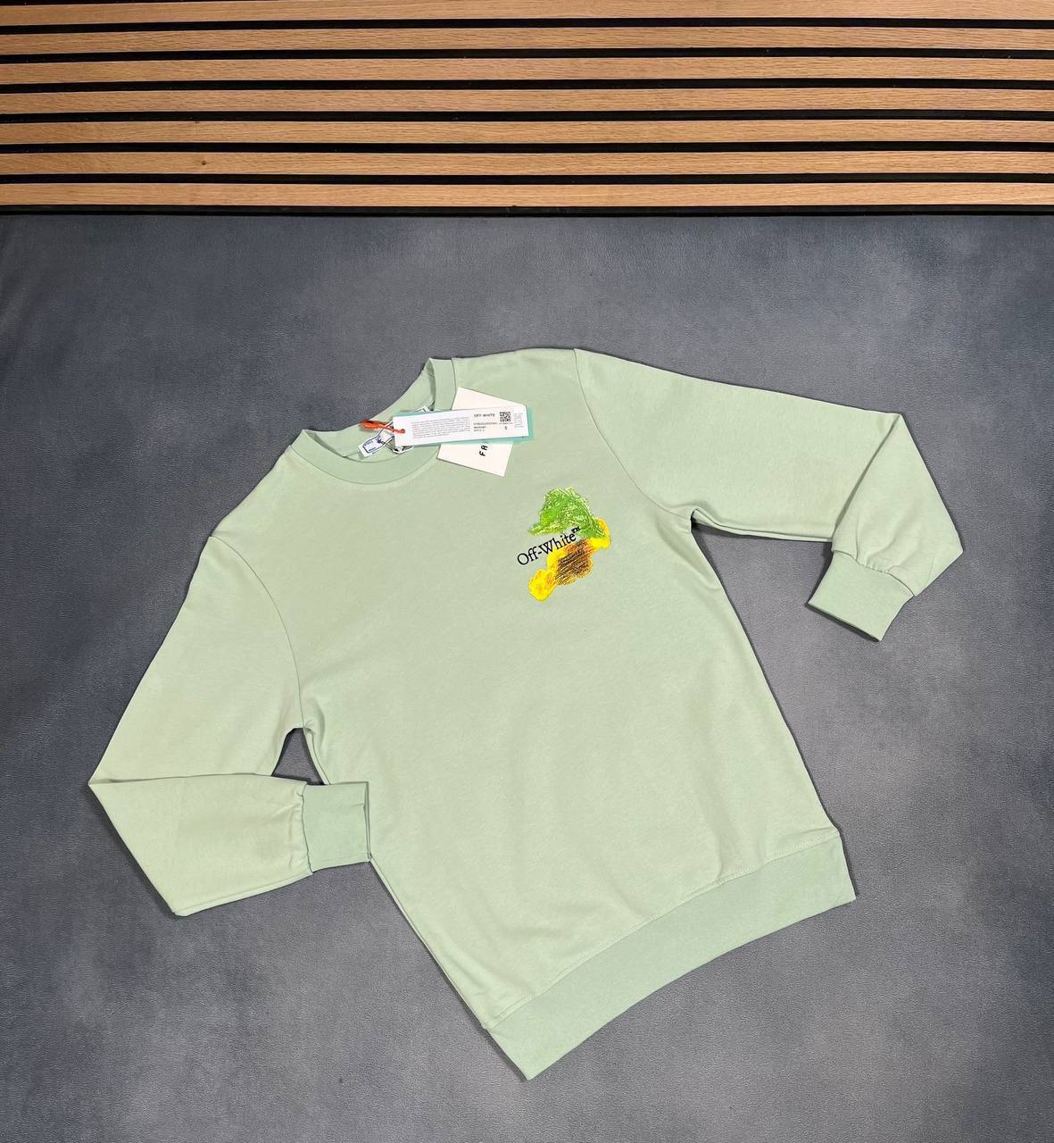 Off-White Russell Athletic Round Neck Logo Men's Jumpers 2 Colors