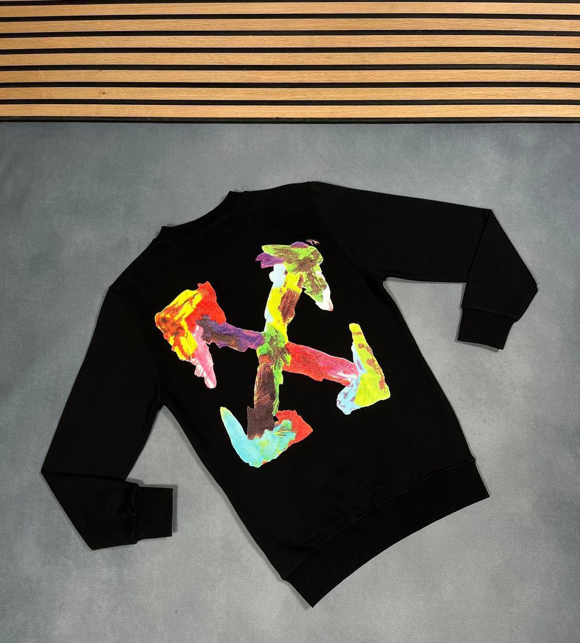 Off-White Russell Athletic Round Neck Logo Men's Jumpers 2 Colors