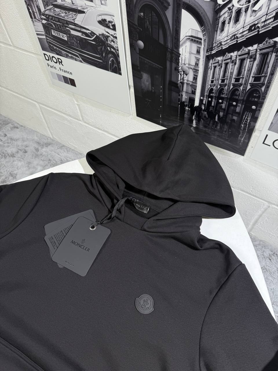 Moncler Tonal Back Logo Cotton Hoodie in Multiple Colors Best Sale UK Reps AAA Quality