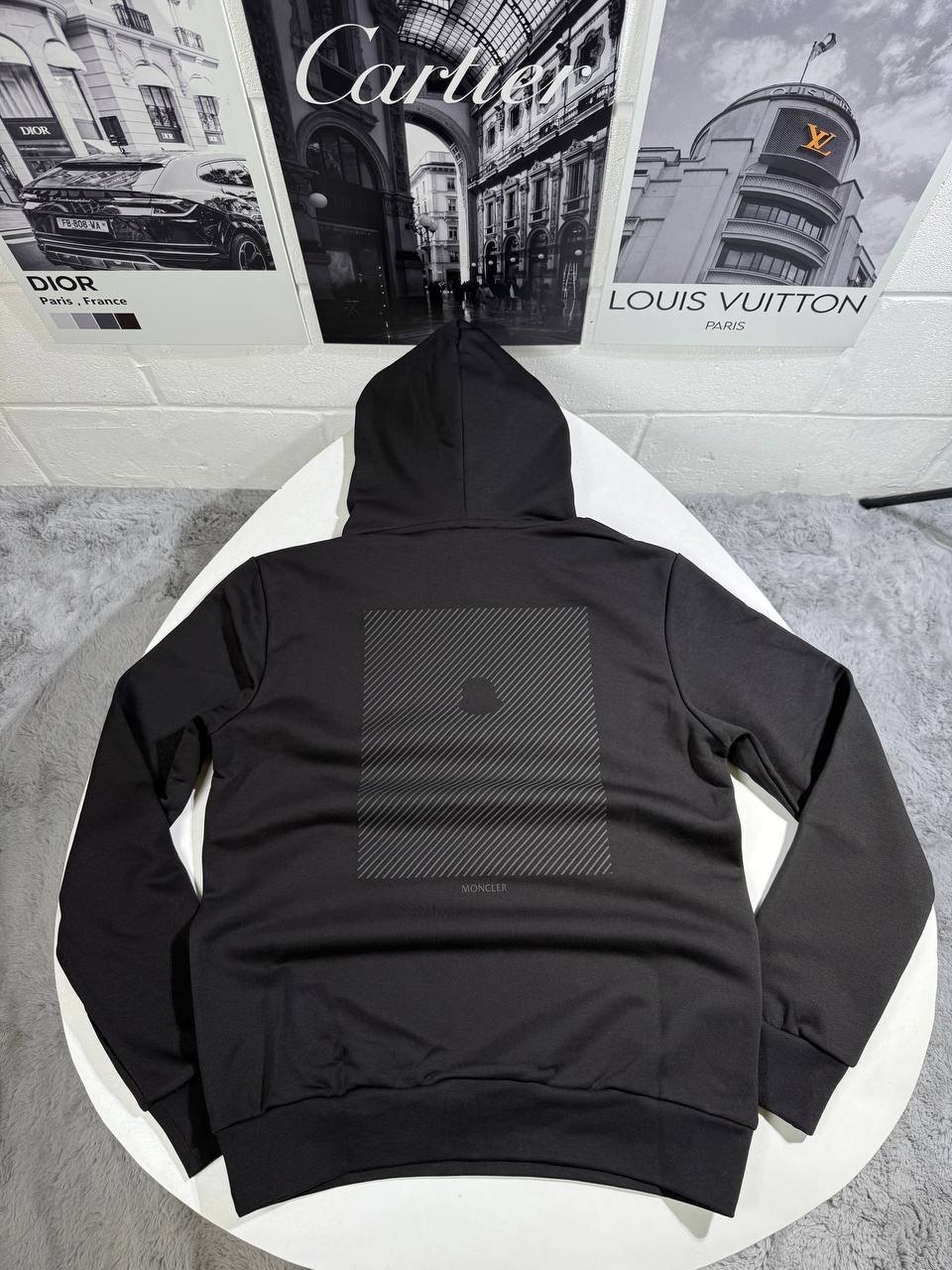 Moncler Tonal Back Logo Cotton Hoodie in Multiple Colors Best Sale UK Reps AAA Quality