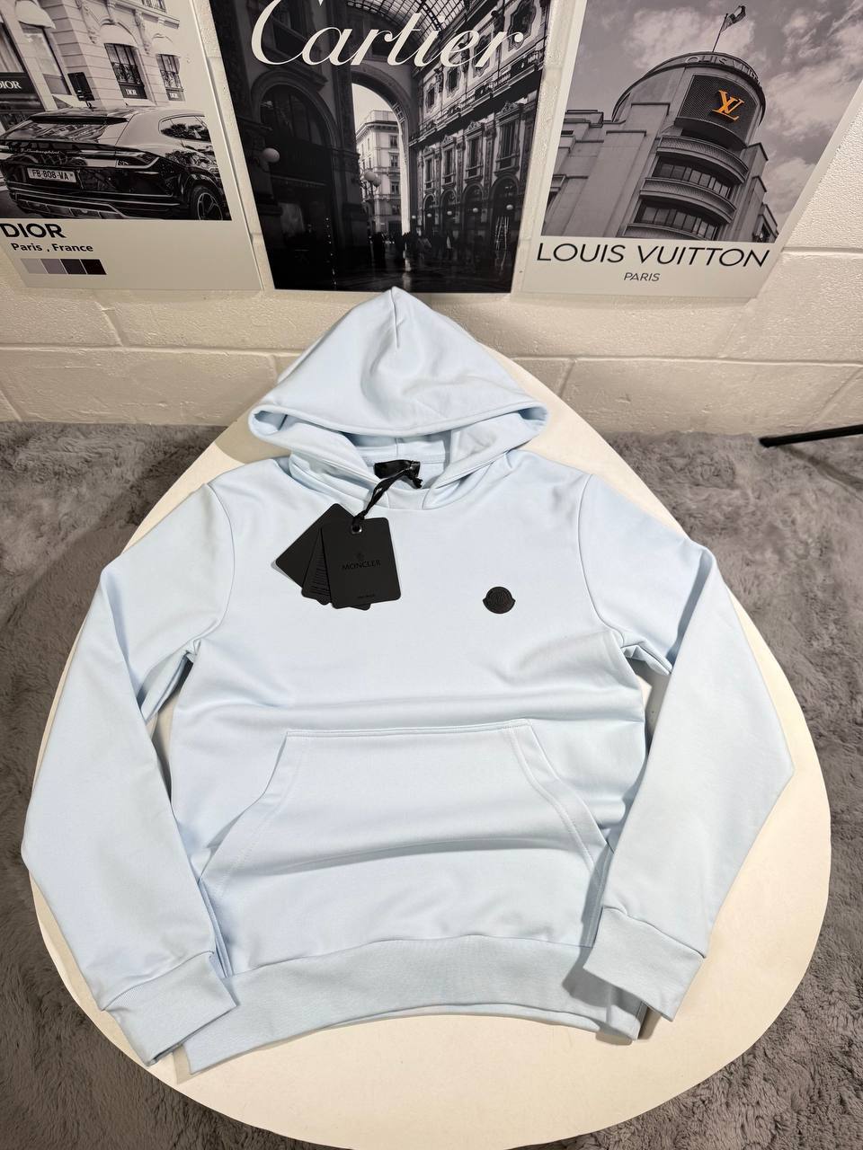 Moncler Tonal Back Logo Cotton Hoodie in Multiple Colors Best Sale UK Reps AAA Quality