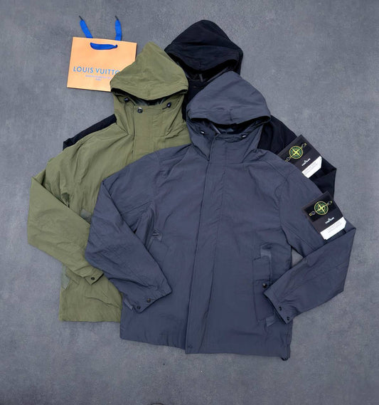 Stone Island Micro Twill Compass-Logo Hooded Jacket Mens in Multiple Colors Best Sale UK Reps AAA Quality