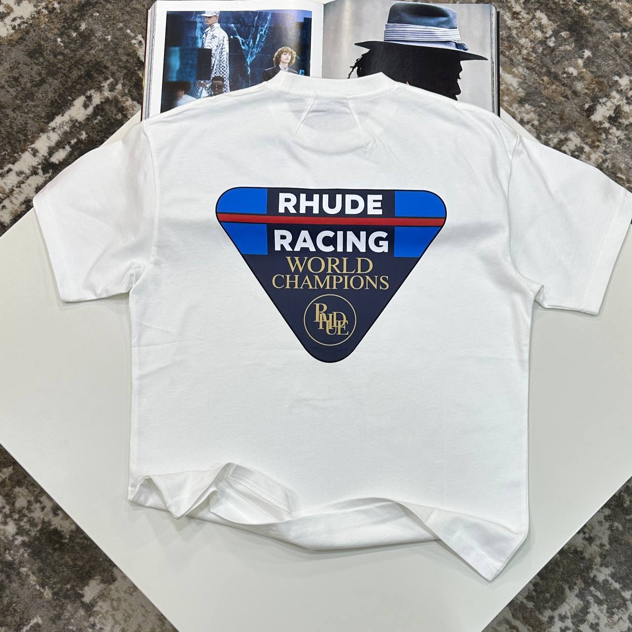 Rhude Racing World Champions Tee  Men Collection UK Reps AAA Quality
