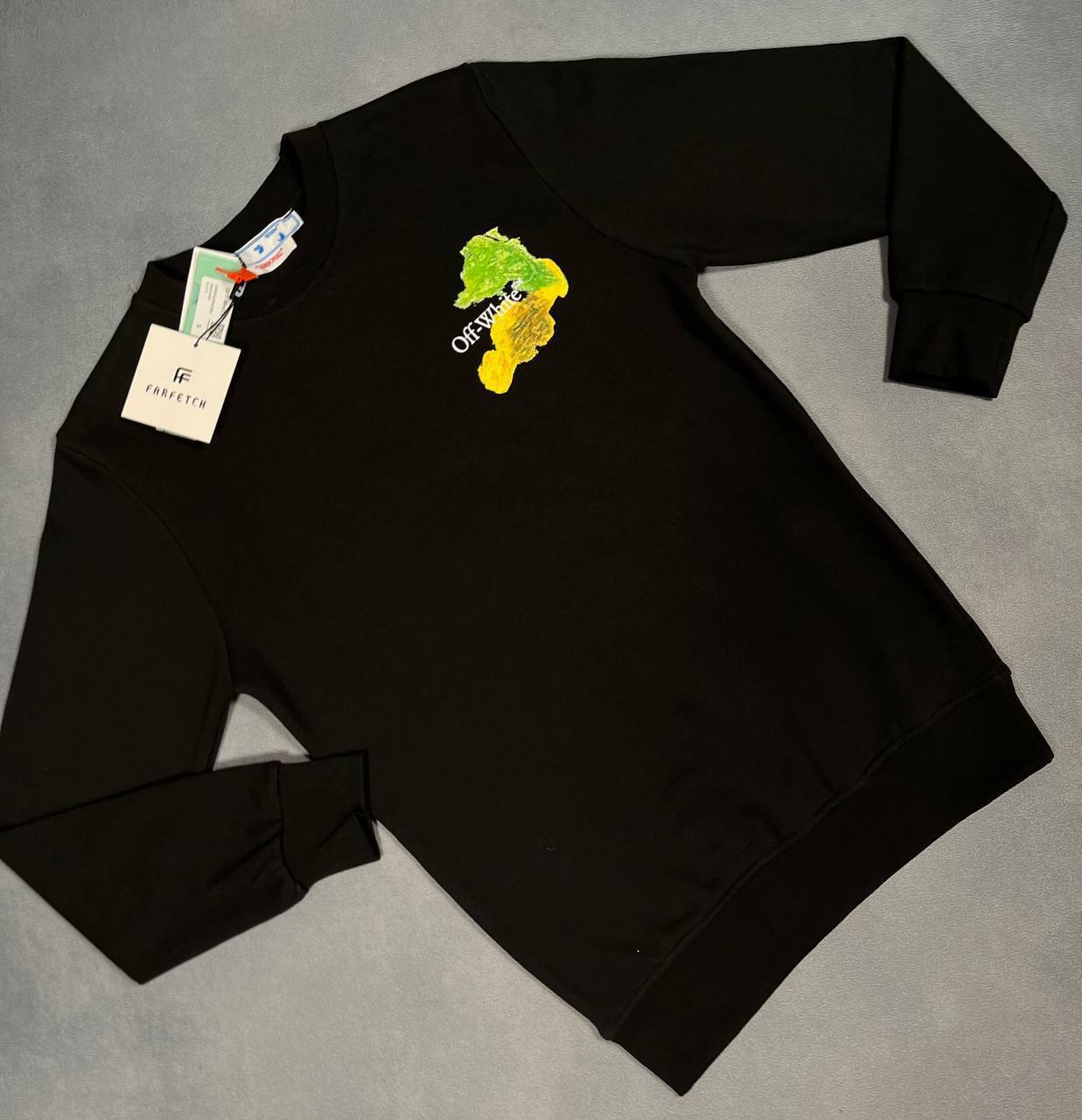 Off-White Russell Athletic Round Neck Logo Men's Jumpers 2 Colors