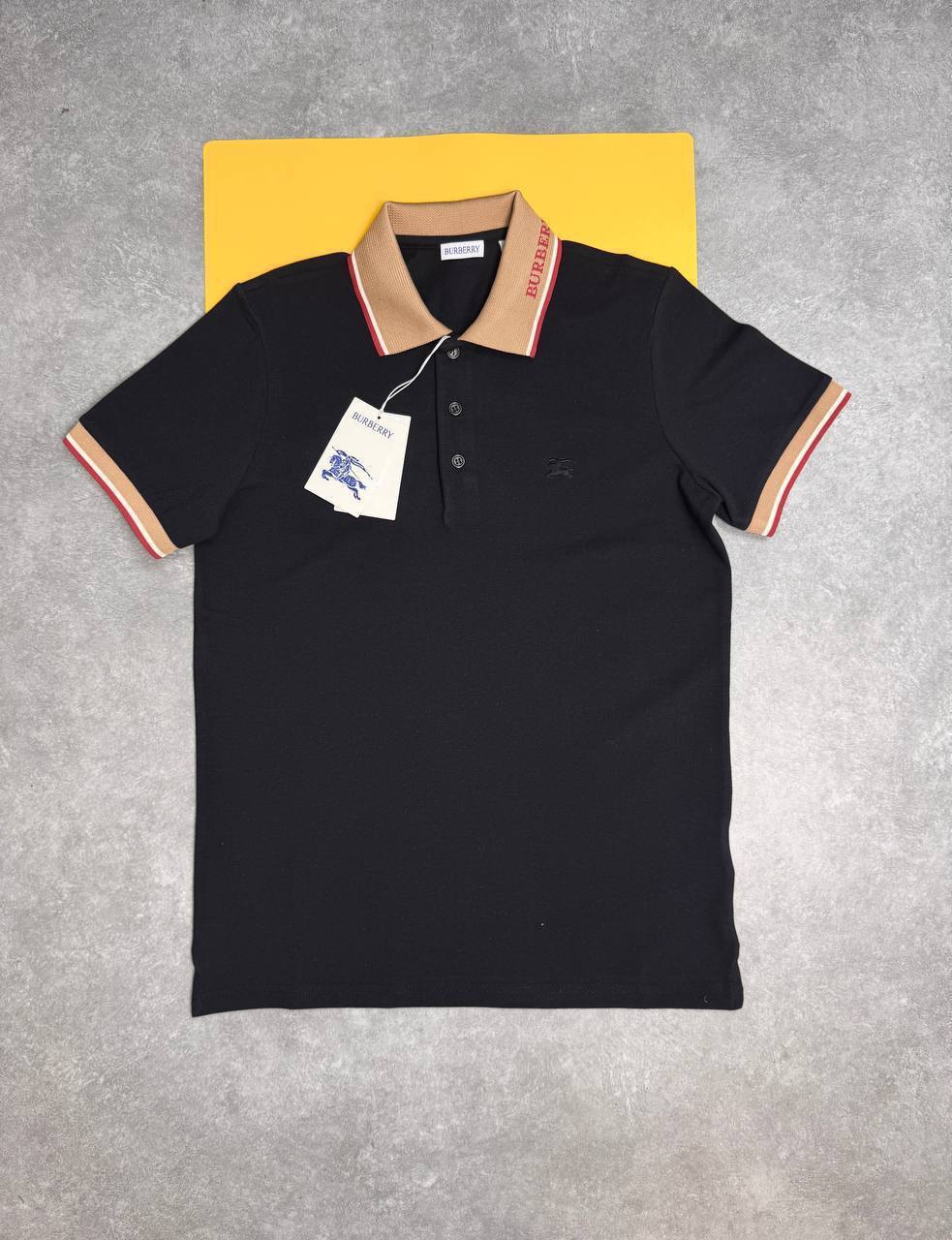 Burberry Stripe Print Men's Cotton Logo-Collar Polo Shirts Men's Multiple Colors Uk Reps AAA Quality