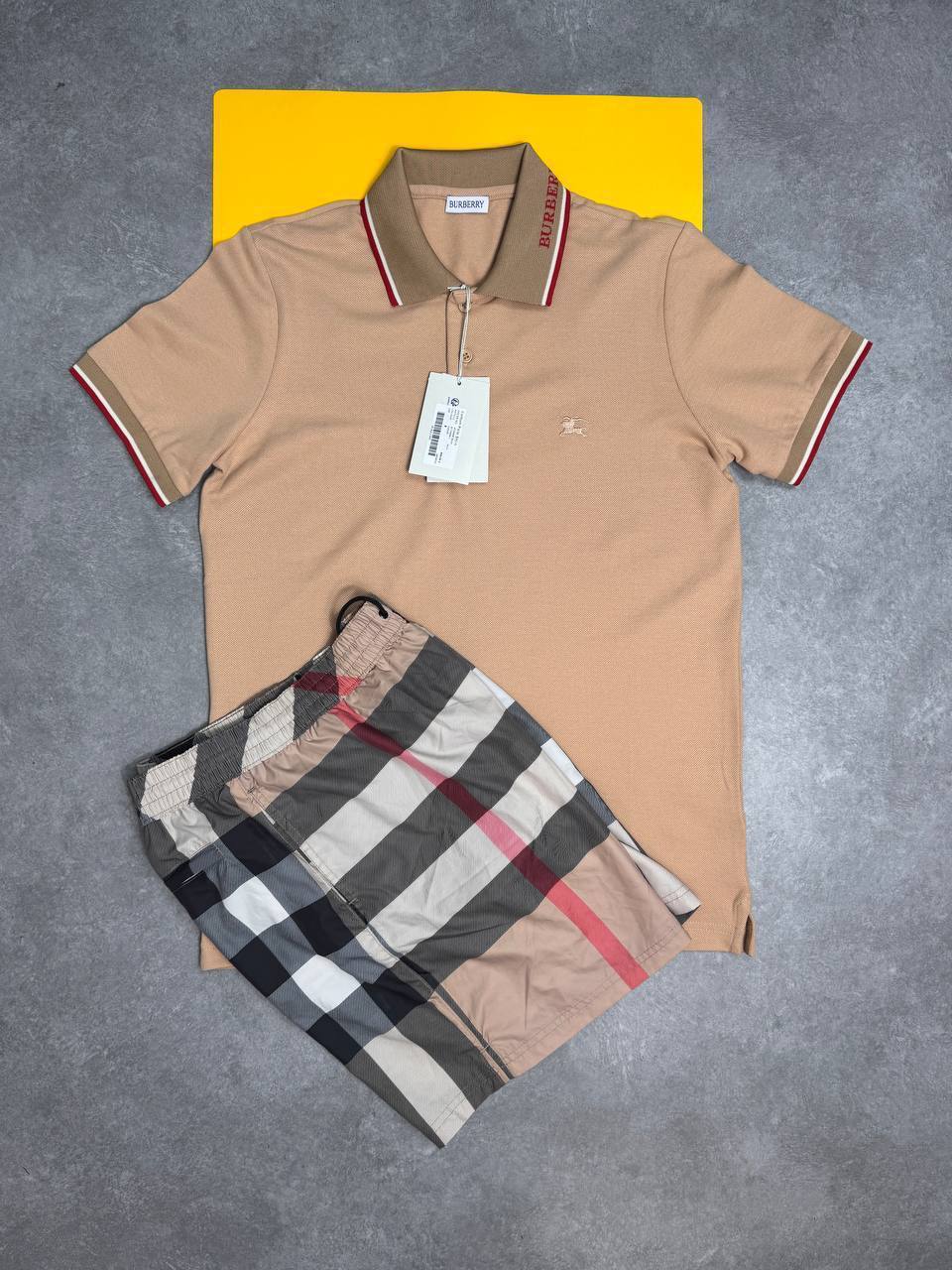 Burberry Men Slim Fit Pique Polo Shirts & Shorts Sets in Multiple Colors UK Reps AAA Quality